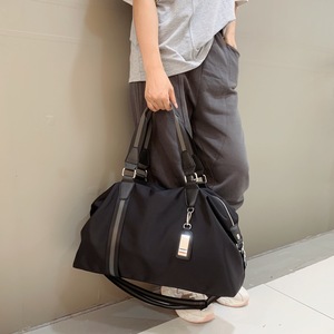 Women's Nylon Travel Duffel <b>Bag</b> Black <b>Large</b> Capacity Zipper Closure <b>Shoulder</b> <b>Bag</b> for Gym Outdoor Use - Product Image 1