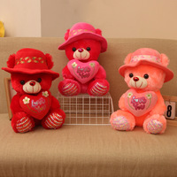 Jouets en peluche ours en peluche personnalisés avec capuchon, oreiller en forme de cœur personnalisé, ours en peluche, porte-clés, figurines, cadeaux en gros
