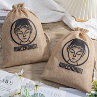 Pochette en jute naturelle écologique avec logo personnalisé, sac cadeau en toile de jute pour grains de café, bijoux, cadeaux de mariage, pochette en tissu