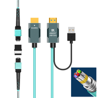 Kit d'extension de câble optique MPO AOC en fibre pure plaqué or détachable, ultra haute vitesse 48 Gbit/s, 4K 8K, sur bobine pour moniteur