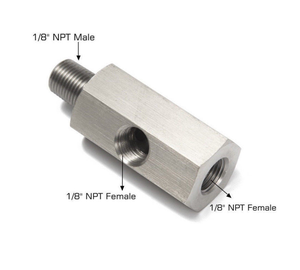 Нержавеющая сталь, понижающий 1/8 '', адаптер для датчика давления топлива NPT, манометр линии подачи T порт, 1/8NPT, M10 * 1,5, M12 * 1,5 - Product Image 4