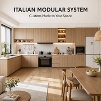 Ensemble de meubles de cuisine modernes haut de gamme en mélamine, sur mesure, en bois de luxe, complet, RTA, intelligent et compact