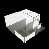 600*600cm Portable Trade Show Booth Partition Wall Display With Enclosed Room Reception Desk Monitor Mount Modular Frame
