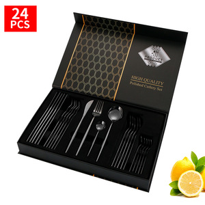 Set di Posate Dorate da 24 Pezzi per Banchetti e Matrimoni, con Confezione Regalo - Product Image 2