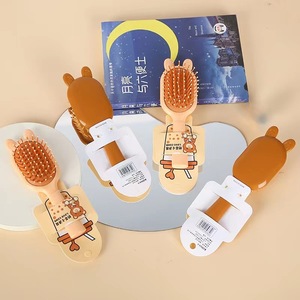 Cepillo de masaje con cojín para el cabello, 15-20 cm, para aliviar la cabeza, portátil, de resina, para niñas - Product Image 1