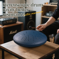 Factory Direct 14 Inch 15-Note Steel Tongue Drum Percussion Instrument Musical Instrument Single Layer Custom Logo Available