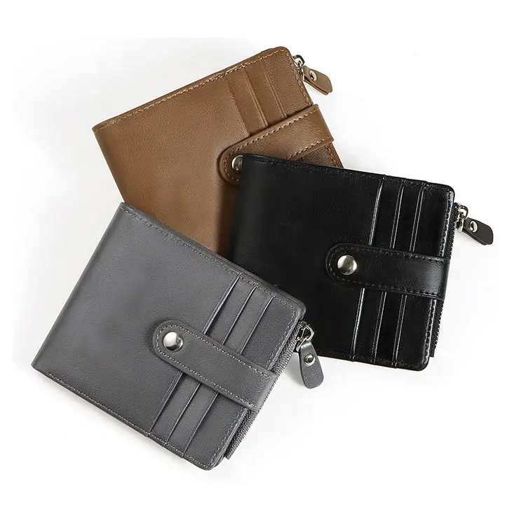 New arrival men wholesale tactical thin wallet card holder with front snap button