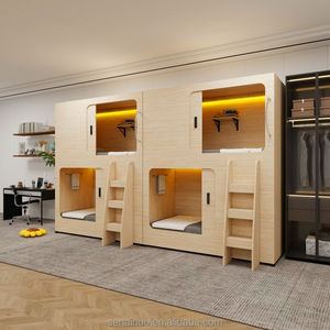 Lit double moderne en bois massif insonorisé, type capsule, pour hôtel, école, chambre à coucher, lits superposés, <span class=keywords><strong>Sleepbox</strong></span> intelligent - Product Image 4