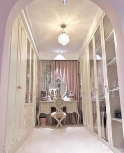 ตู้เสื้อผ้าไม้อลูมิเนียมสุดหรูชุดเฟอร์นิเจอร์ห้องนอนทำจากไม้ตามสั่งเดินในตู้เสื้อผ้าห้องเก็บเสื้อคลุม - Product Image 6