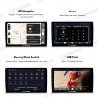 Pemutar DVD mobil Android 1 Din, pemutar Multimedia mobil layar sentuh OLED Din ganda 10 inci Video Stereo Radio DSP RGB fungsi