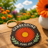 Porte-clés personnalisé en PVC hérisson, porte-clés en caoutchouc marguerite gerbera, porte-clés fleur en silicone souple, porte-clés animal en silicone feuilles d'érable