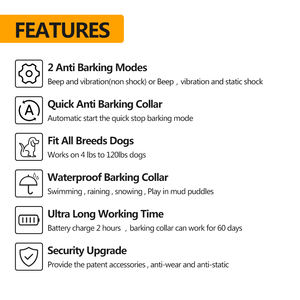 <span class=keywords><strong>Collier</strong></span> <span class=keywords><strong>anti</strong></span>-<span class=keywords><strong>aboiement</strong></span> pour <span class=keywords><strong>chien</strong></span>, dispositif électronique pour animaux de compagnie, bip sonore, vibration, choc électrique, étanche, rechargeable - Product Image 6