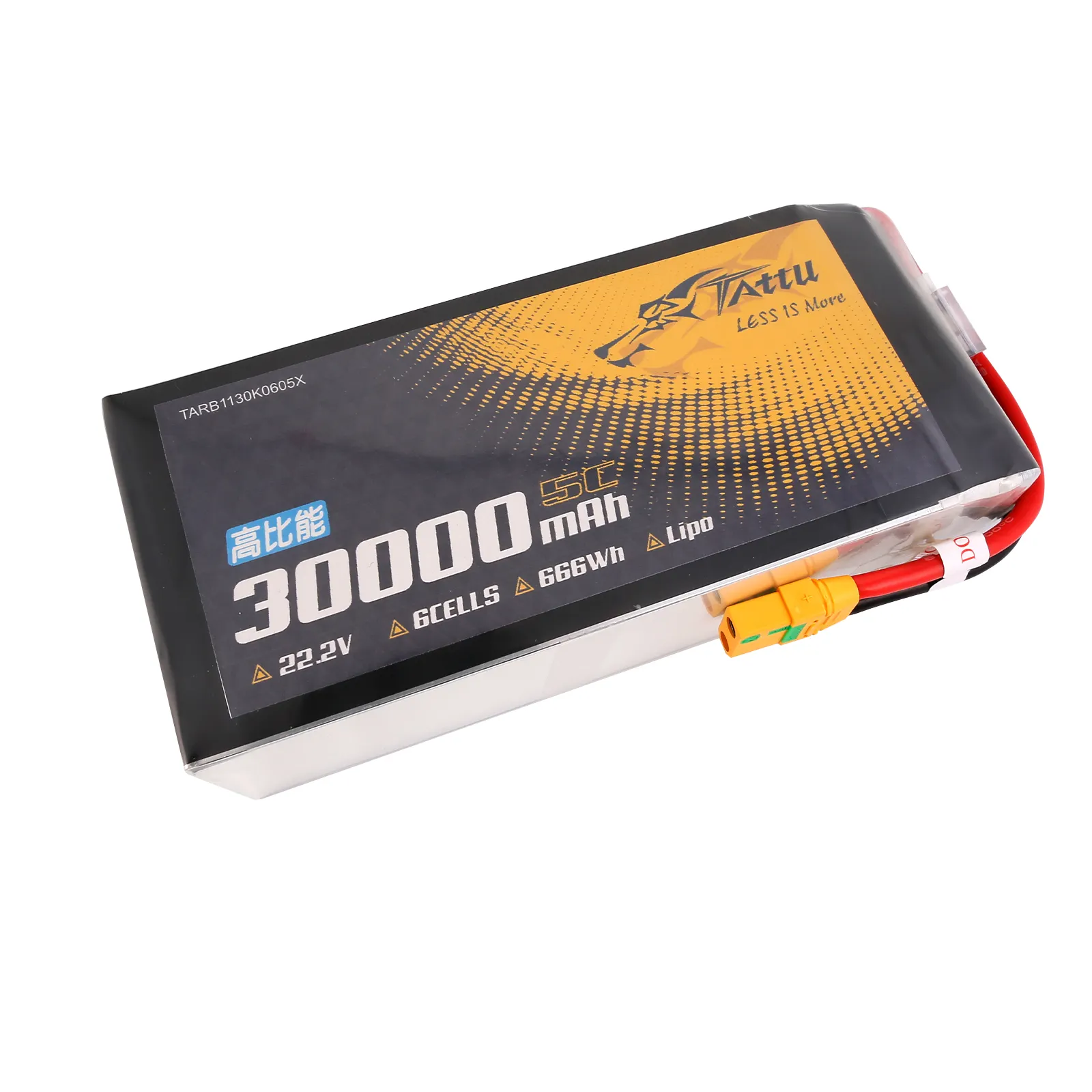 NOUVEAU TATTU Batteries au lithium haute densité semi-solide 6S 30000mAh 22.2V pour drones industriels