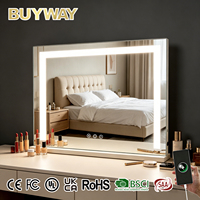 Miroir de maquillage LED tactile à intensité variable avec éclairage intégré, type C, pour table, personnalisable avec logo OEM