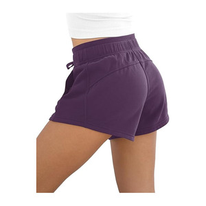 Conjunto de pantalones cortos de terciopelo de cintura alta para mujer, transpirable, Sexy, informal, deporte, entrenamiento, equipo de Yoga, ropa de entrenamiento sin costuras, suministro al por mayor - Product Image 2