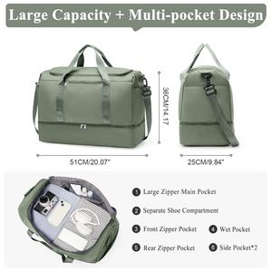 حقيبة سفر كبيرة خفيفة الوزن ومتينة وناعمة للرجال والنساء، حقيبة نهاية الأسبوع مع حجرة للأحذية، مناسبة للعمل والولادة واليوغا والصالة الرياضية - Product Image 3