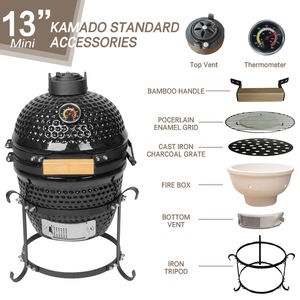 Parrilla Kamado de Cerámica Tipo Huevo <span class=keywords><strong>para</strong></span> Cocina al Aire Libre y Jardín Barbacoa <span class=keywords><strong>Asador</strong></span> Esférico <span class=keywords><strong>Ahumador</strong></span> de Pellets <span class=keywords><strong>para</strong></span> Camping de 13 18 21 23 24 27 29 Pulgadas Asadores - Product Image 2