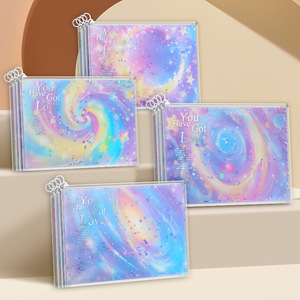 A4 phim hoạt hình sáng bóng Dây kéo tập tin túi không thấm nước PP hoạt hình rộng đo thư mục dập nổi tài liệu bổ sung nghiên cứu tập tin Túi - Product Image 3