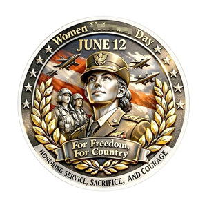 Moneda Conmemorativa Coleccionable de Metal con Diseño de Placa Militar y Collar de Perlas, con la Frase '<span class=keywords><strong>El</strong></span> Coraje No Conoce Género', para Mujeres en Servicio - Product Image 5