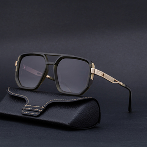 Lunettes de soleil polarisées UV400 carrées, style punk, double pont, avec logo personnalisé, design rétro, pour hommes, vente en gros Partagas - Product Image 1