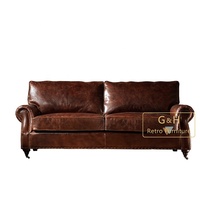 Canapé d'angle de salon en cuir véritable, ensemble canapé d'angle classique de luxe, GH106A, livraison gratuite
