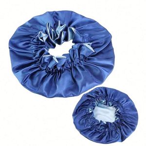 Ensembles Assortis Mère et Fille, Bonnets en Satin Personnalisables pour Dormir, en Soie pour Femme Musulmane - Product Image 3