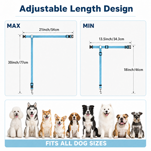 Ceinture de sécurité pour chien pour appuie-tête de voiture, sangle de retenue réglable pour animaux de compagnie, pour chiens de petite, moyenne <span class=keywords><strong>et</strong></span> grande taille, pour les voyages <span class=keywords><strong>et</strong></span> les trajets en véhicule - Product Image 3