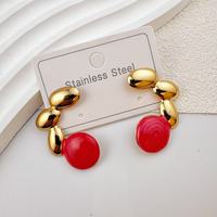 Boucles d'oreilles clous Gaovo Niche Premium en émail cœur mignon pour femme, résistantes au ternissement, en acier inoxydable et titane, bijoux de mode