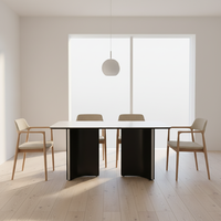 Ensemble de table à manger moderne de luxe avec 4 chaises, plateau rectangulaire en marbre et pieds en acier inoxydable pour la maison, le bureau, l'hôtel ou la villa