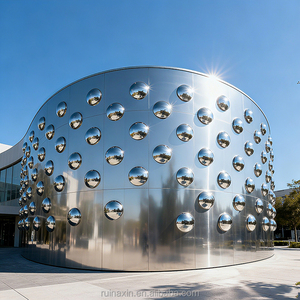 Nhà Máy 25Mm-100Mm Tùy Chỉnh Hiển Thị Bán Cầu Nửa Đánh Bóng Vòng Bóng Hình Cầu Vườn Thép Không Gỉ Kim Loại Nửa Hollow Bóng - Product Image 3