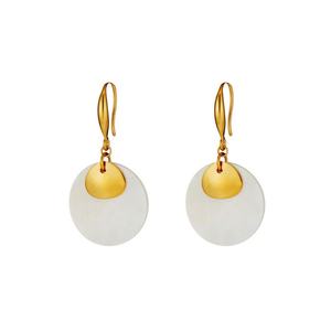 Pendientes de Moda para Mujer, Clásicos, de Acero Inoxidable, Resistentes al Agua, Chapados en Oro de 14k y 18k, con Diseño de Concha - Product Image 5
