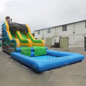 Super hochwertige Sommer Wasser rutsche Cartoon Hund aufblasbare Wasser rutsche mit Pool