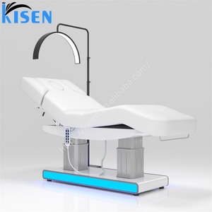 Kisen Hot Sale Luxury Beauty Salon Electrical Beauty <b>Bed</b> 3 4 Motor Gold Stainless Steel Base Black <b>Lash</b> <b>Bed</b> for Beautybed - Product Image 2