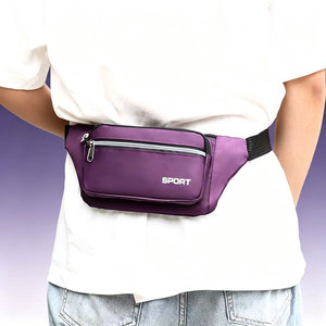 Men's Fanny Pack Nylon Waterproof Crossbody Bag Sport Letter Pattern Gray Lake Blue Dark Blue Red Purple Black - Product Image 3