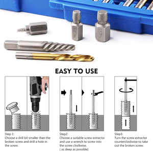 Kit estrattore a vite in acciaio HSS da 35 pezzi con punta di retromarcia per la rimozione di dadi rotti e bulloni spelati-strumento veicolo - Product Image 6