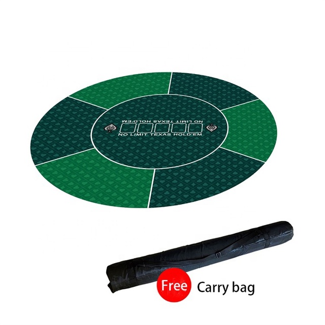 Skidproof Round Shape Texas Hold'em Poker Mat Raw Edge Rubber Game Pads for Family