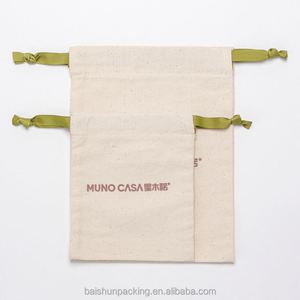 Custom Printed Organic Cotton Drawstring Pouch Recyclable Calico Muslin Velvet <b>Bag</b> Small Promotional Hair Accessories Gift <b>Bag</b> - Product Image 1
