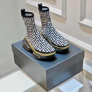 Luxury High-Top Outdoor Leather <b>Casual</b> <b>Shoes</b> Unicorn Design with Neoprene Paneled Buffed for Running Autumn Cotton Fabric Lining - Product Image 2