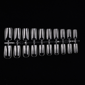 Ongles artificiels carrés moyens transparents en acrylique à pression pour manucure en salon - Product Image 1