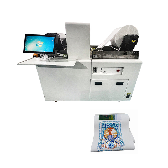 Single Pass Digital Rotary Adhesive Label Printer Multi Color CMYK Paper Label Roll Printing Machine Price