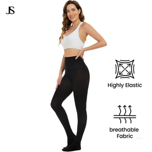 1 pièce Collants longs tricotés pour <span class=keywords><strong>femme</strong></span>, épaisseur moyenne, sexy, noirs, semi-transparents, effet sculptant, pour adultes, fêtes et usage quotidien - Product Image 3