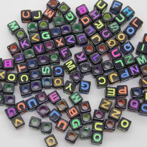 Perles alphabet en plastique acrylique, 500g/lot, couleurs pastel, perles intercalaires acryliques en vrac avec grand trou de 3,5 mm - Product Image 4