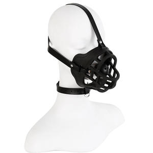 HM 2024 nuova maschera Fetish <span class=keywords><strong>Sex</strong></span> Toys stravagante maschera Anti-morso con tappo a bocca palla bavaglio cane gioco di ruolo Bondage testa cappuccio per adulti - Product Image 1