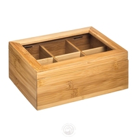 Vente en gros de tiroir organisateur de rangement en bois de bambou écologique à 8 compartiments boîte moderne pliable en plastique pour sachet de thé aux épices bureau à domicile