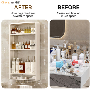 3 lớp hiện đại treo tường phòng tắm Kệ tiết kiệm không gian lưu trữ không thấm nước chủ sở hữu khăn cho phòng tắm vòi hoa sen Kệ nhựa - Product Image 5