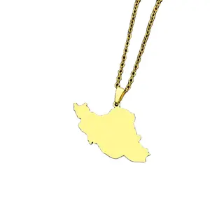 À la mode Iran voyage cadeau drapeau national pendentif plusieurs pays carte collier bijoux