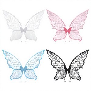 Ali di Farfalla per Bambini e Adulti, Accessori per Feste e Spettacoli, Ali Pieghevoli da Elfo e Angelo, Prodotto in Cina ODM - Product Image 1