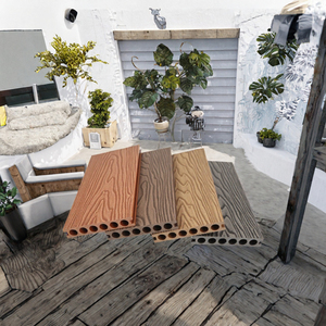Contemporary Design 18mm Thick Eco-Friendly Waterproof Wear-Resistant WPC Flooring <b>Brushed</b> Finish Made Teak Exterior Basement - Product Image 3