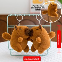 Pendentif poupée en peluche de 4 pouces, porte-clés Capybara mignon, dessin animé, rembourré en coton PP, ornements mignons pour animaux de compagnie, cadeau pour enfants de 5 à 7 ans