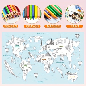 Póster para Colorear Mapa del Mundo, Mapa Gigante de Papel con Impresión Digital para Actividades de Colorear para Niños - Product Image 2